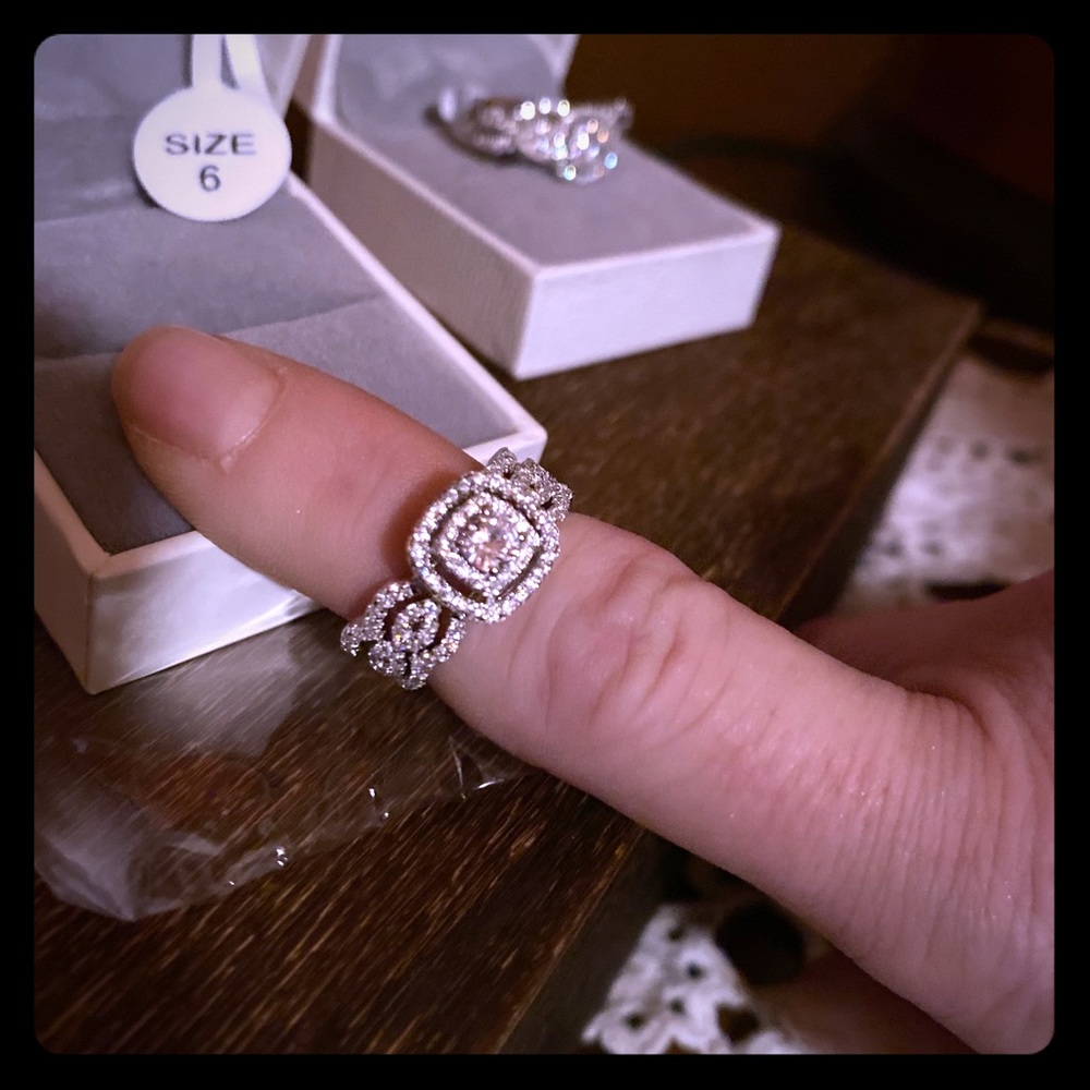 *LAST ONE* Vintage Double Halo Diamonique Bridal